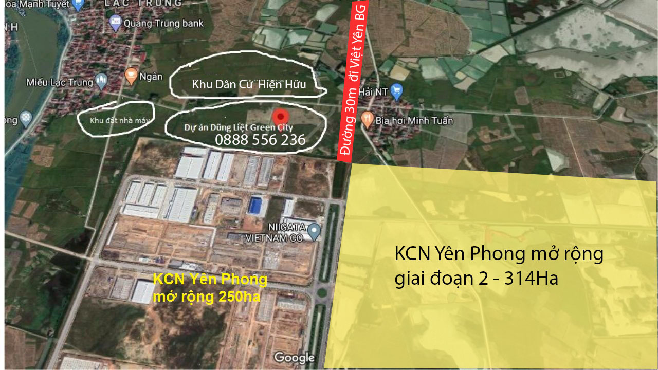 Vị trí Dũng Liệt Green City Yên Phong